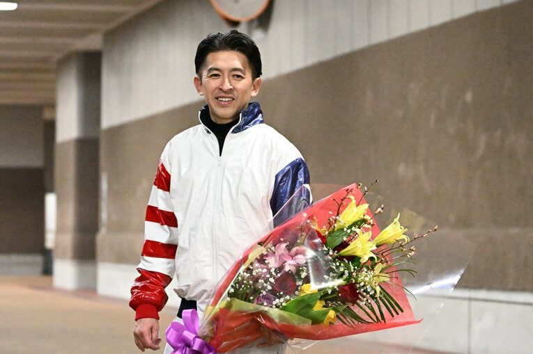 セレモニー後の地下馬道で　©Keiji Ishikawa