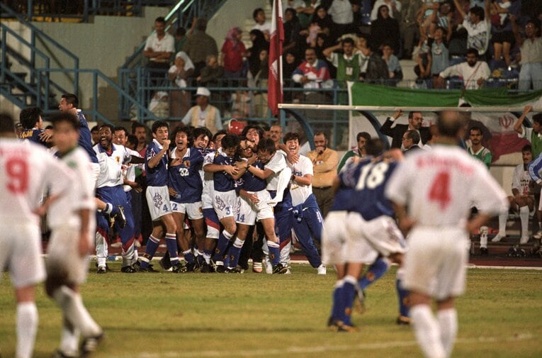 フランスW杯出場を決めて歓喜するサッカー日本代表　©︎Kazuaki Nishiyama