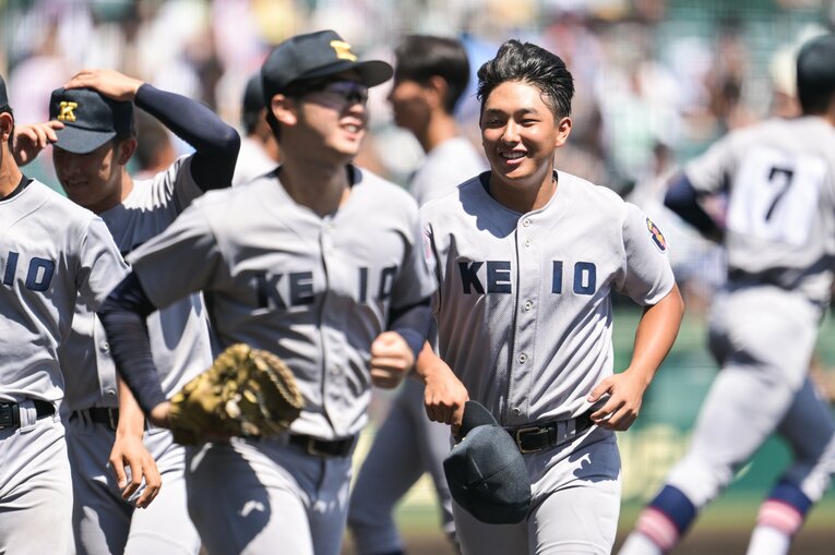 非坊主でめちゃくちゃ強い…慶応の現地カット　©Nanae Suzuki