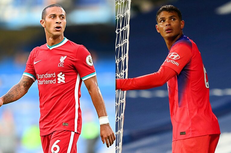 チアゴ・アルカンタラ（左）とチアゴ・シウバ。実績十分の2人がプレミアをさらに熱くさせる ／ photograph by Getty Images