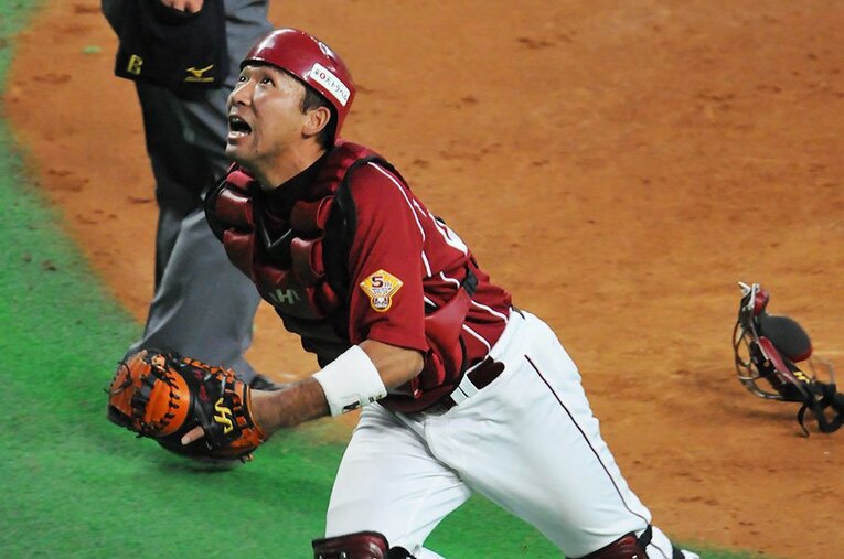 楽天時代の中谷 ／ photograph by Hideki Sugiyama