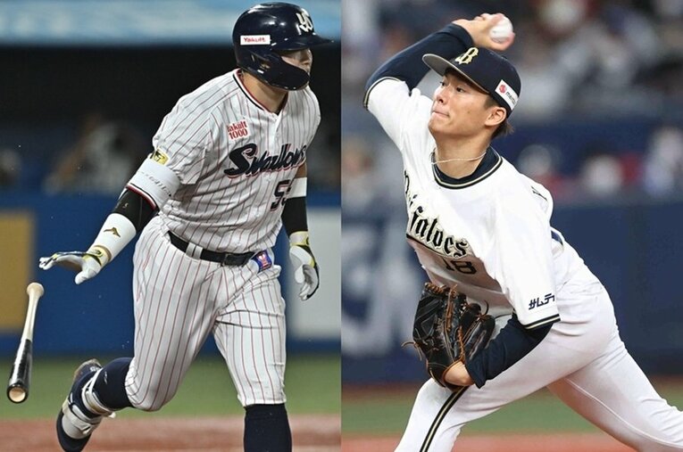 それぞれ村上宗隆と山本由伸という大黒柱がいるヤクルトとオリックス。2年連続同カードの日本シリーズはどんな結果になるか ／ photograph by Hideki Sugiyama/JIJI PRESS