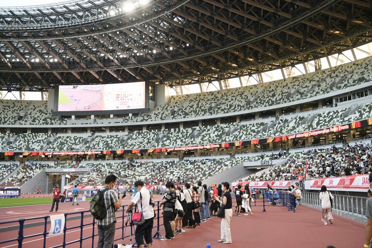 ゆるキャラたちの奮闘に国立競技場は大いに盛り上がった　©Hirofumi Kamaya