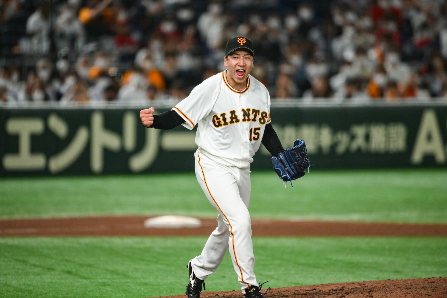 今季、巨人の守護神として新人最多タイの37セーブをあげ、新人王に輝いた大勢　©︎Nanae Suzuki