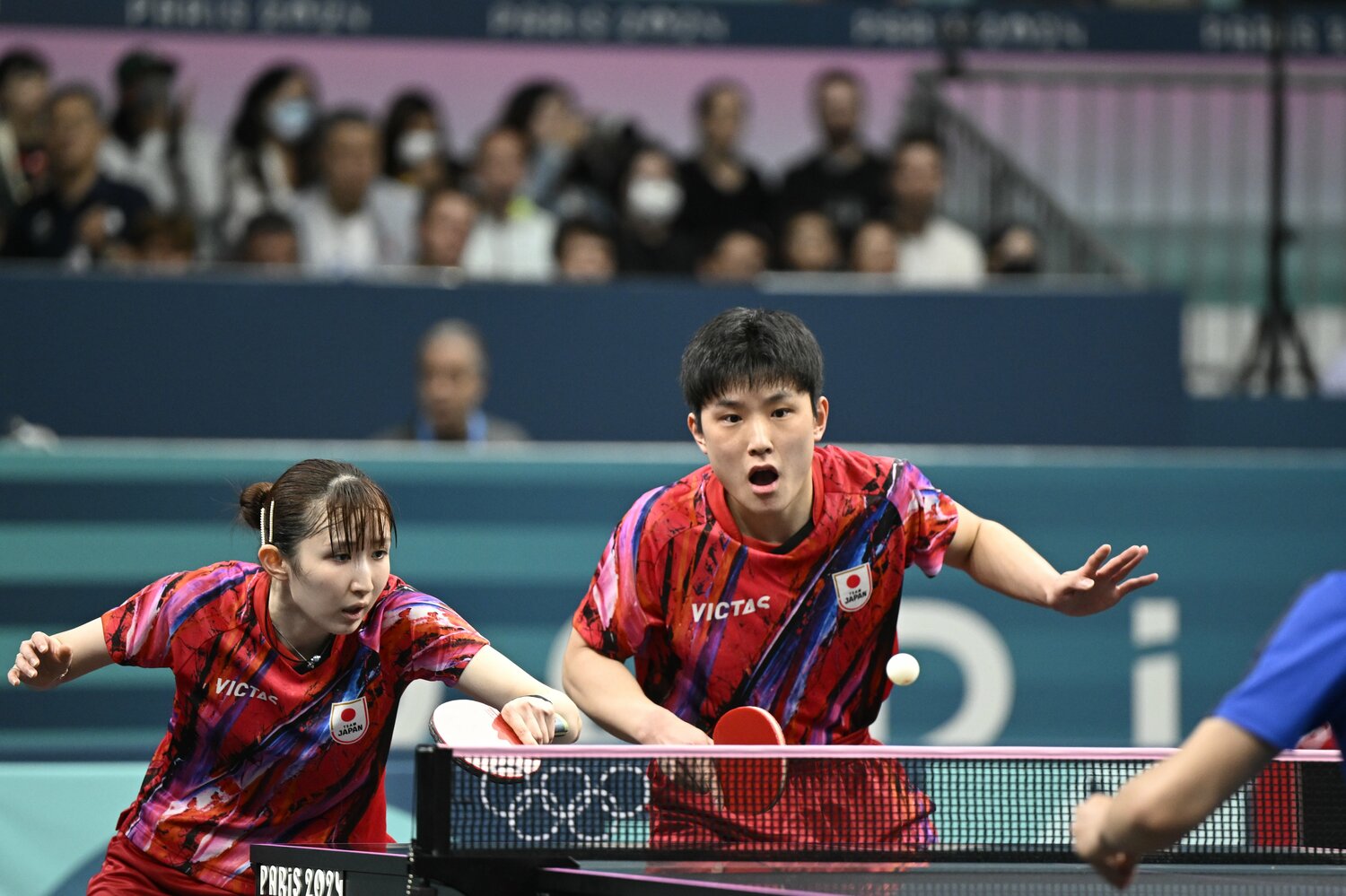 北朝鮮ペアに追い込まれた張本・早田ペア ©Asami Enomoto/JMPA