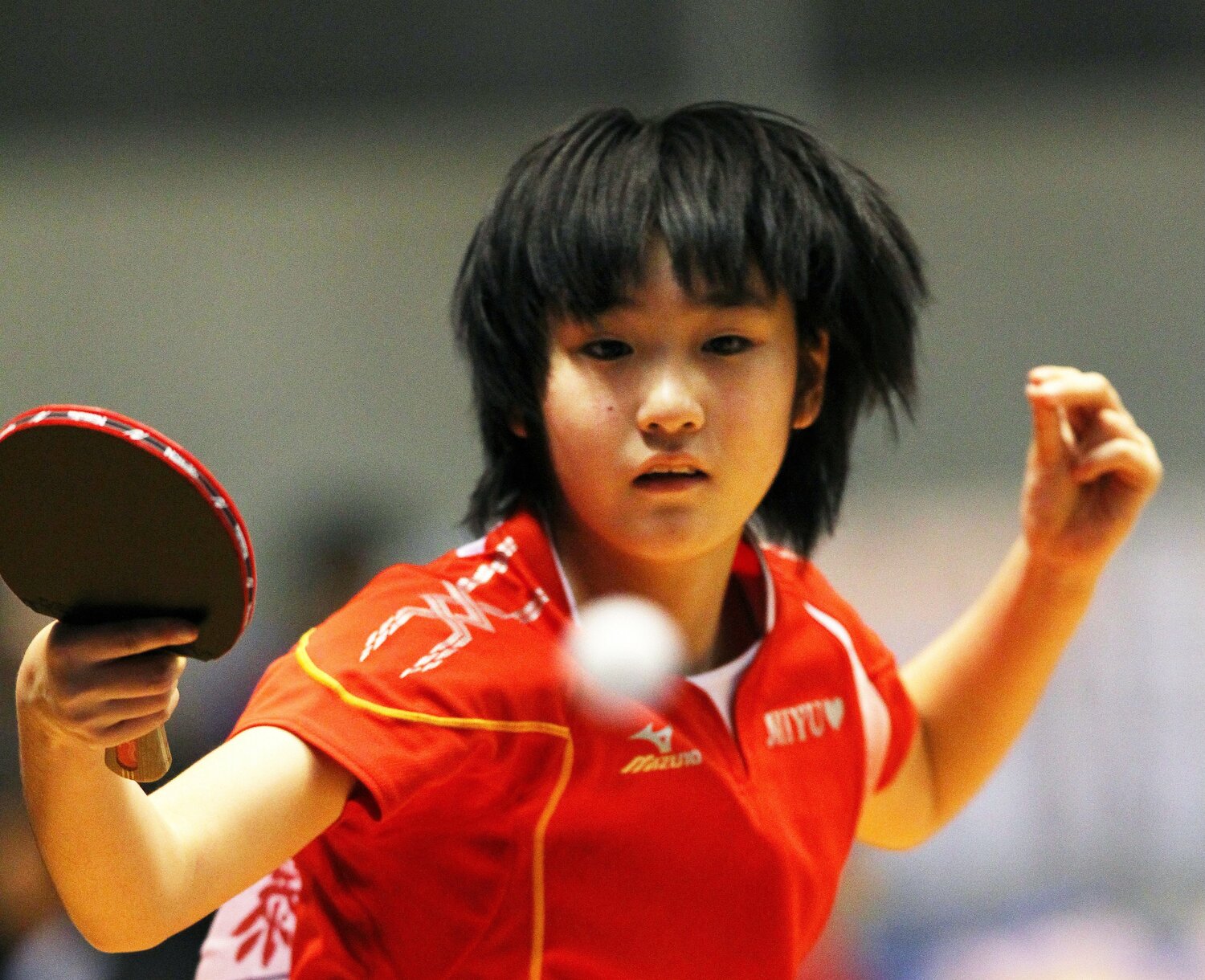 2012年の全日本選手権では小学生ながらベスト32に進出。あの福原愛以来の快挙だった　©JIJI PRESS