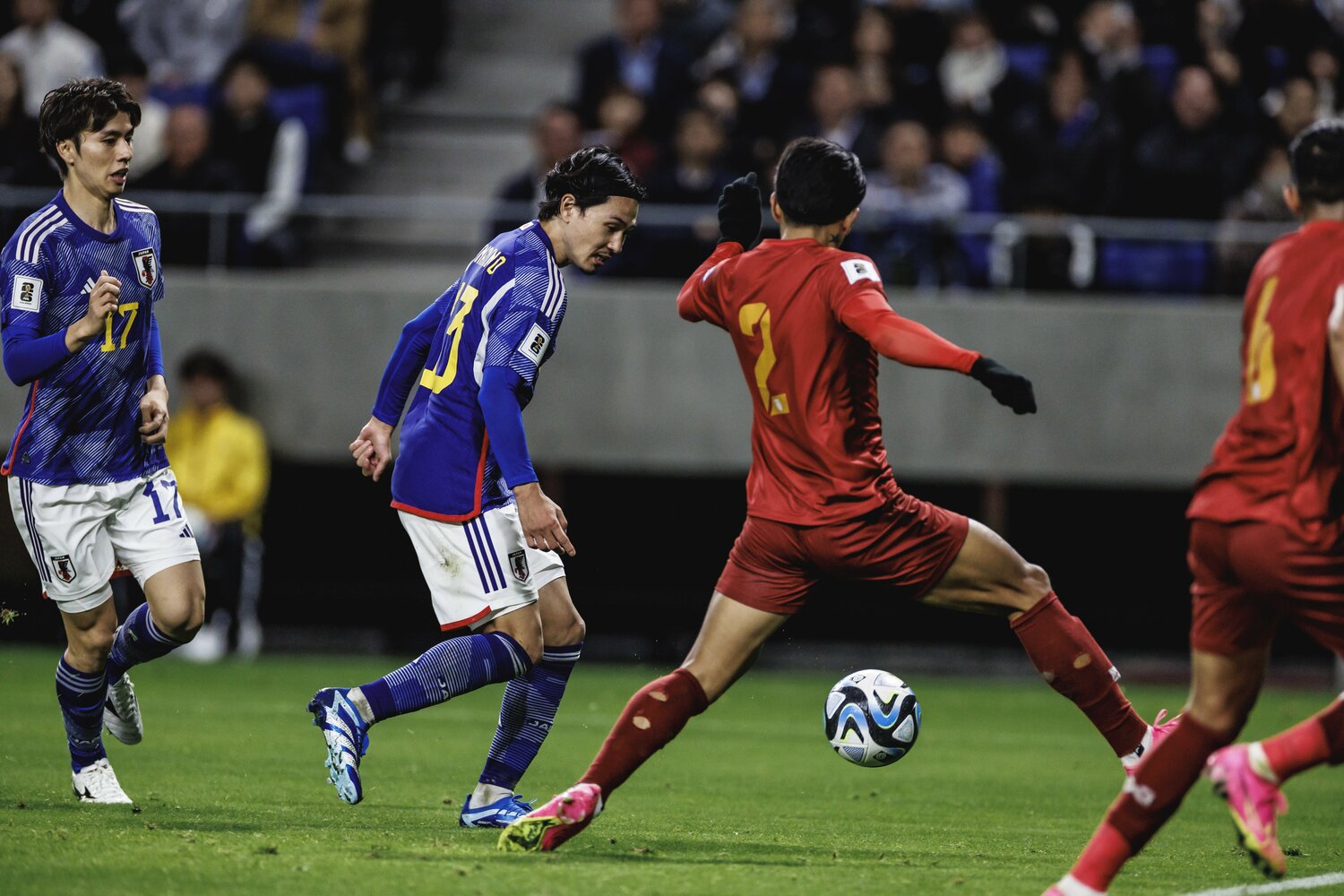 ミャンマー戦の南野　©Kiichi Matsumoto