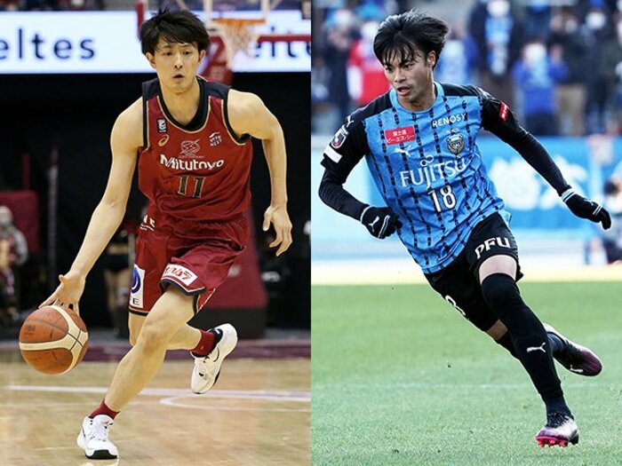 【三笘薫×増田啓介】“自称ガリガリ”な川崎の2人が語るサッカーとバスケのドリブル論　共通点は「視野」と「スピード」＜Number Web＞ photograph by L）B.LEAGUE   R）J.LEAGUE　