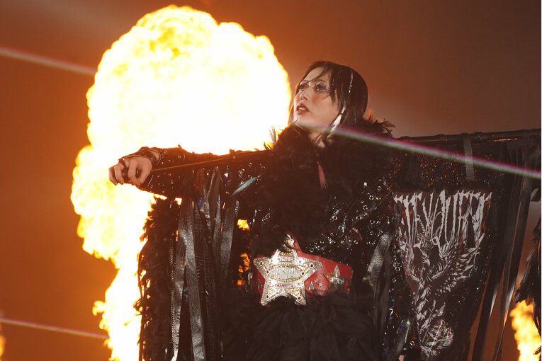 スターダムの赤いベルトの女王・上谷沙弥　©Essei Hara