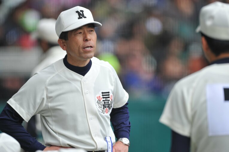 日大三高野球部の監督時代の小倉全由氏 ／ photograph by Hideki Sugiyama