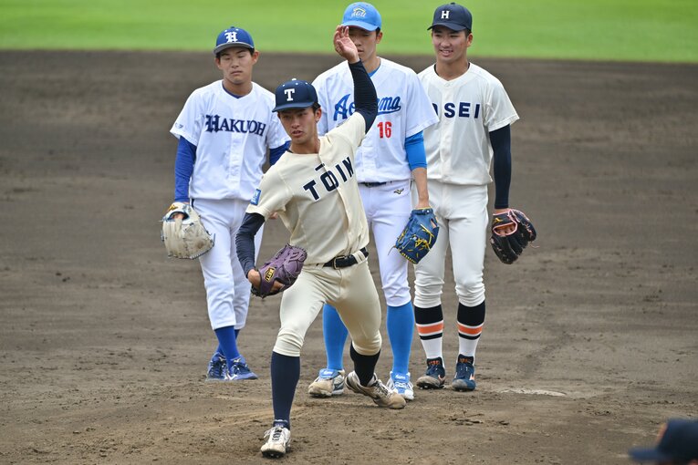 侍ジャパン大学代表選手選考合宿で　桐蔭横浜・古謝　©︎Hideki Sugiyama