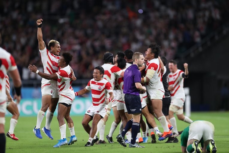 2019年ラグビーW杯アイルランド戦。豊原アナが実況を担当した　©Naoya Sanuki