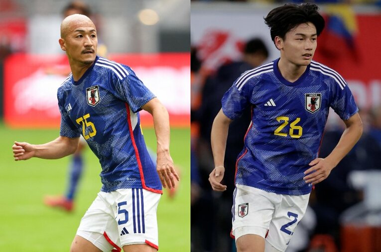 得点こそなかったものの、欧州遠征でそれぞれ個性を示した前田大然と上田綺世。中村憲剛氏はこの2人がFWのなかで「一歩前に出た」と評価する ／ photograph by Getty Images