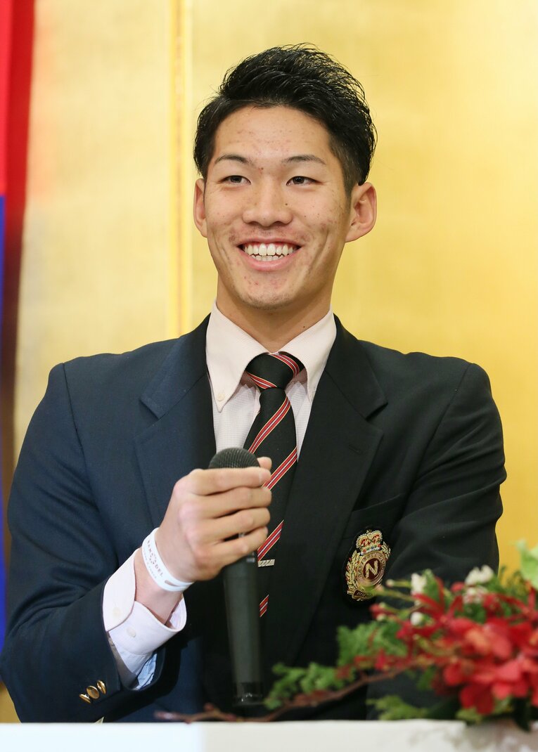 ドラフト2位に指名されて　©JIJI PRESS