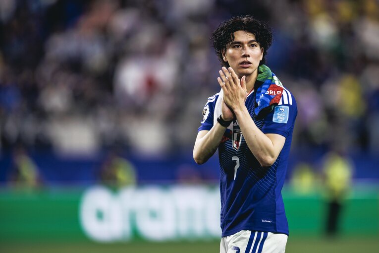 田中碧もブラジル戦に向けての覚悟を口にした　©Kiichi Matsumoto/JMPA