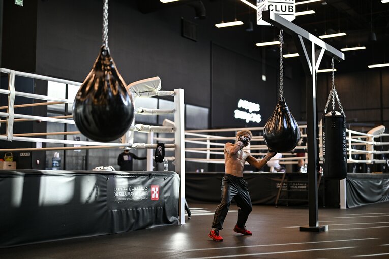 ピカソ戦直前、現地リヤドでの井上尚弥のジムワーク　©Hiroaki Finito Yamaguchi