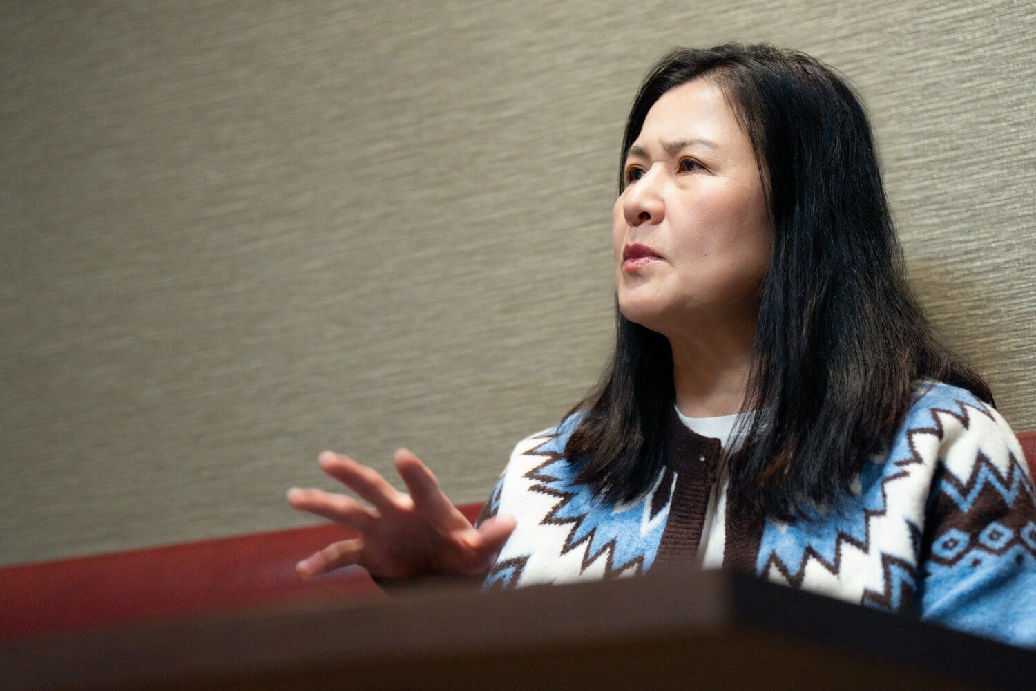 インタビューに答える現在の山崎五紀さん