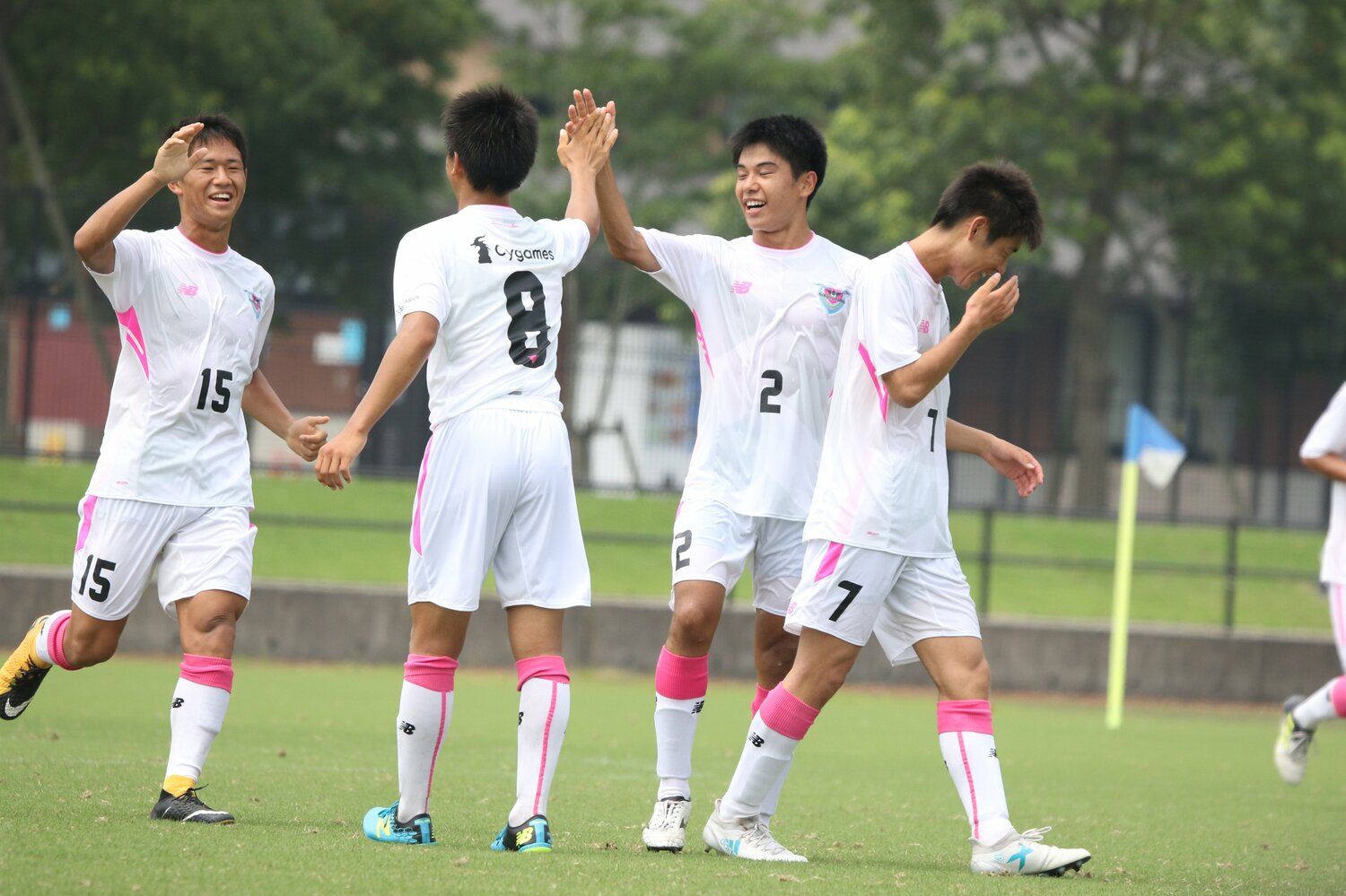 1つ下の松岡大起や本田風智らと黄金期の礎を築いたサガン鳥栖U-18時代の林（2番）。プリンスリーグ九州では鹿児島城西に「15ー1」という規格外のゴールラッシュで圧勝している　©︎Takahito Ando