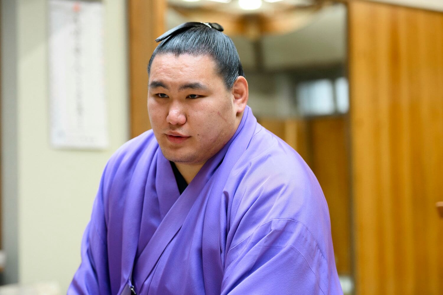 「ライバルは作らない」と語る豊昇龍の鋭い眼光　©Asami Enomoto