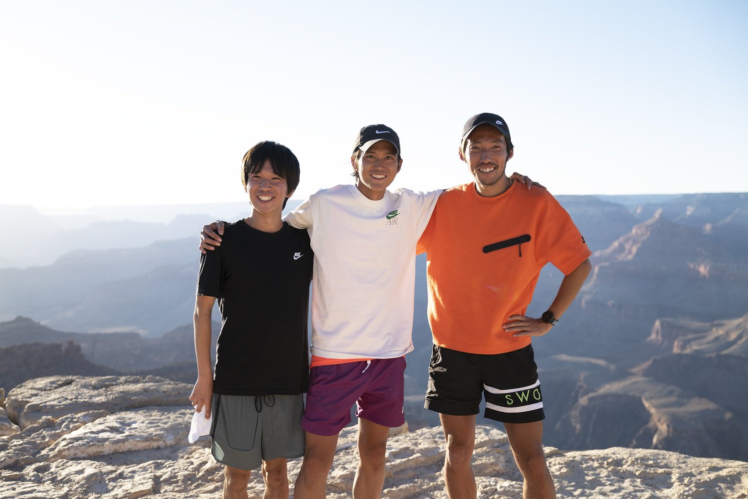 グランドキャニオンでの吉田、大迫、川崎(左から) ©Shota Matsumoto