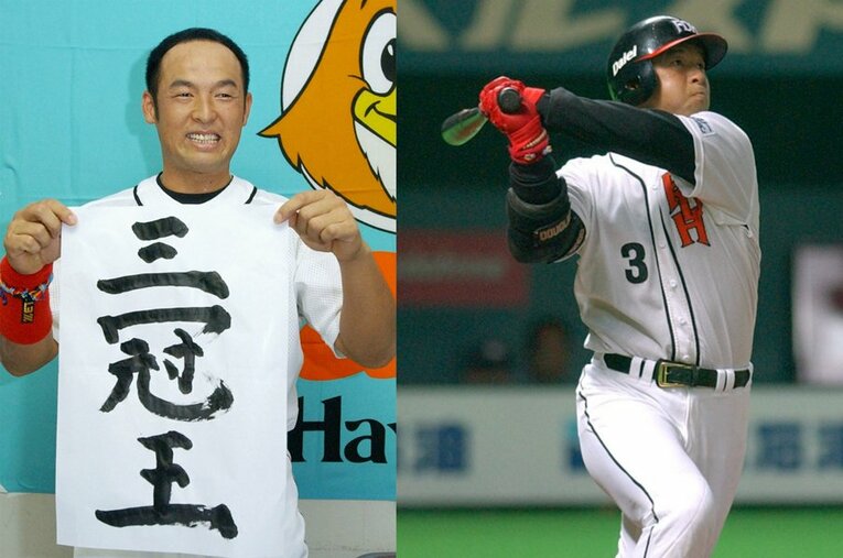 平成唯一の三冠王として、功績を称えられてきた松中信彦。その過程には知られざる苦労がある ／ photograph by KYODO