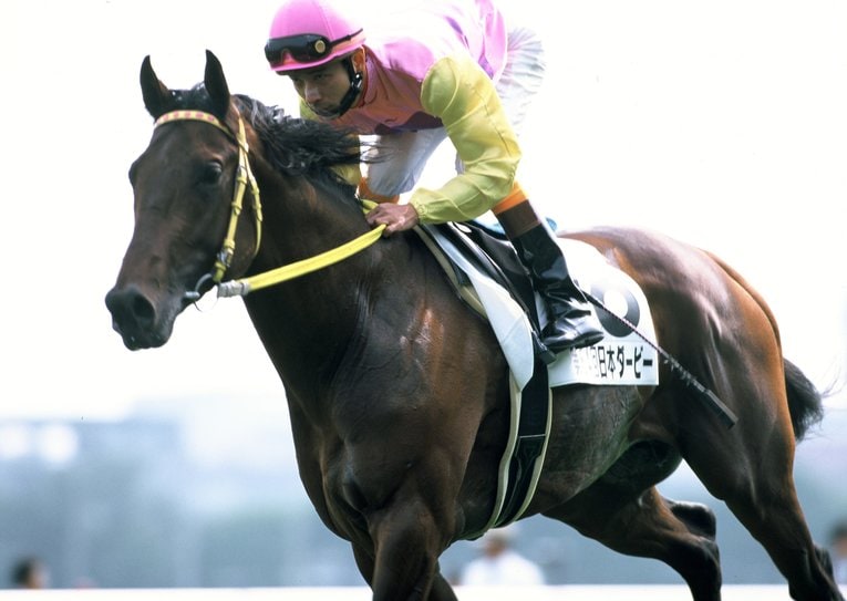 1997年のダービーを制したサニーブライアンと大西直宏　©Keiji Ishikawa