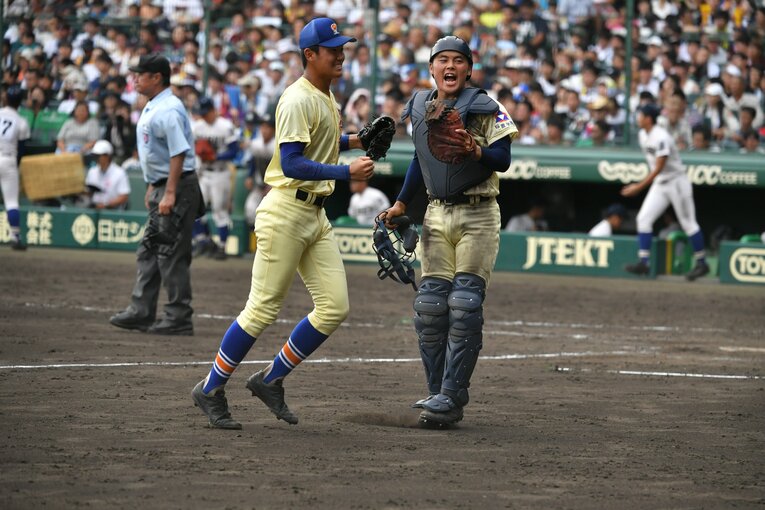 2019年夏の甲子園決勝、履正社戦での奥川恭伸　©︎Hideki Sugiyama