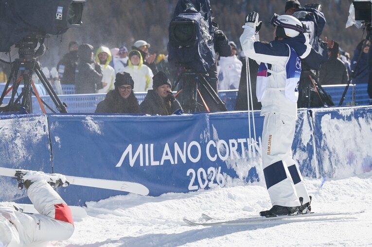 2026年ミラノ・コルティナ五輪フフリースタイルスキー男子デュアルモーグル決勝・堀島行真　©︎Nanae Suzuki/JMPA