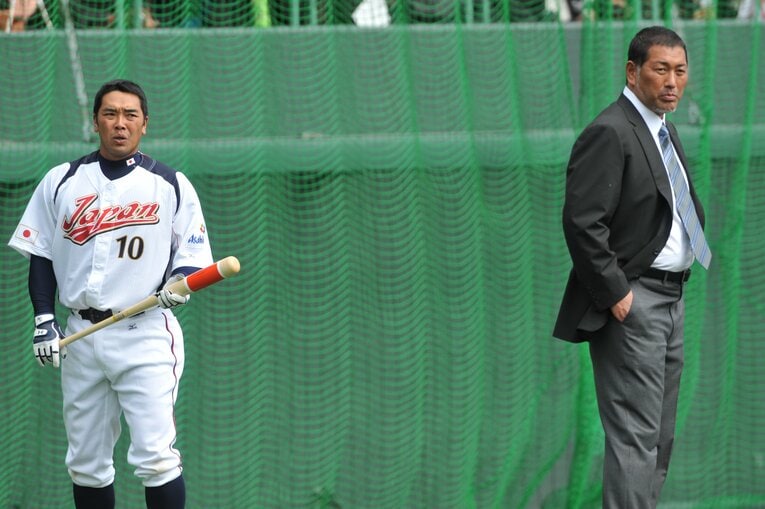 2009年、阿部慎之助と清原和博　©Takashi Shimizu