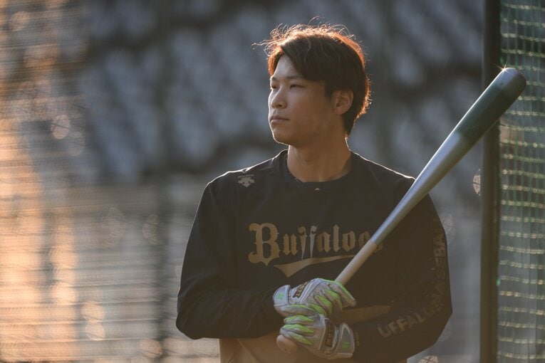 日本シリーズ第３戦。試合前練習の中川圭　©︎Nanae Suzuki