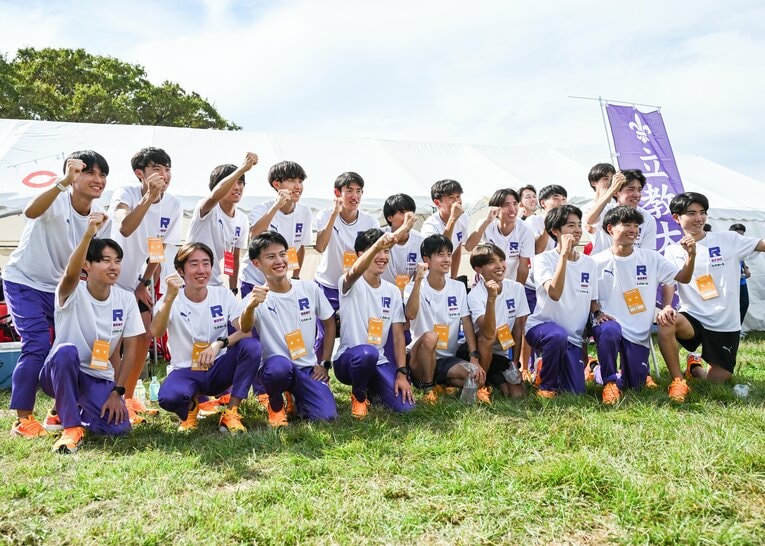 2024年の予選会を突破し喜ぶ立教大チーム　©Nanae Suzuki