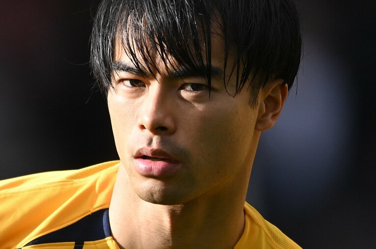 22日の敵地サウサンプトン戦、今季プレミアリーグ7点目を決めた三笘薫（27歳） ／ photograph by Getty Images