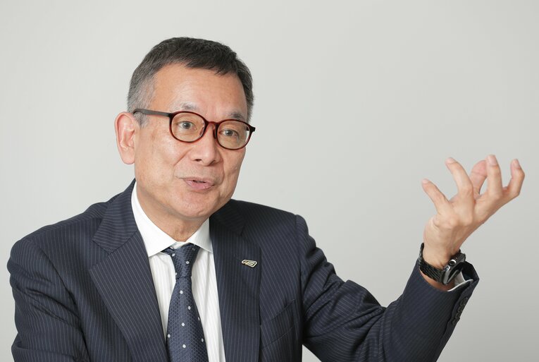 日本バドミントン協会の村井満会長（2023年撮影）　©JIJI PRESS