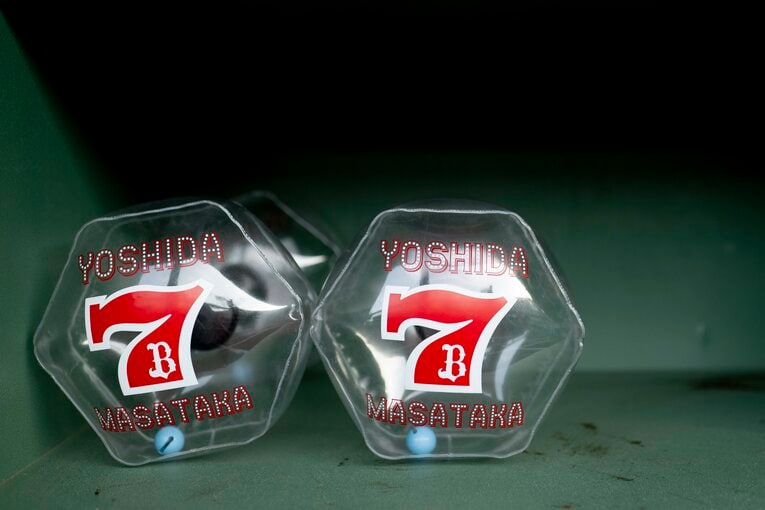 ボストンでも定着しつつある吉田正尚のマッチョダンベル　©︎Getty Images