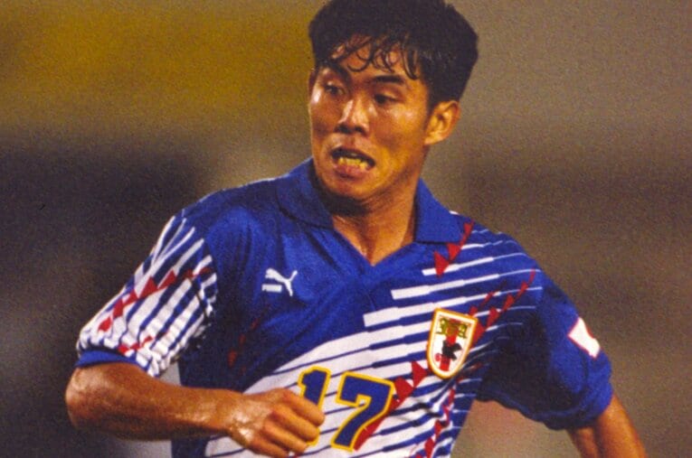 1993年10月のアメリカW杯アジア最終予選。森保は当時25歳。この3年前に森保は高校の同級生と結婚している ／ photograph by AFLO