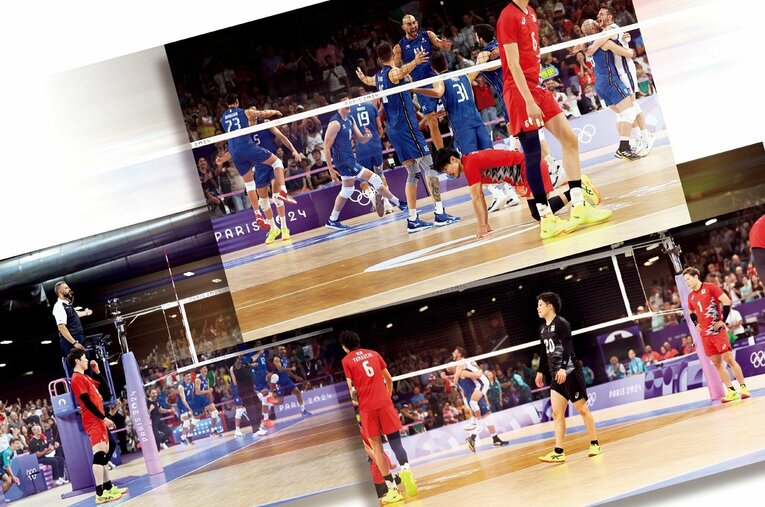 パリ五輪準々決勝、イタリアに逆転負けを喫した日本代表 ／ photograph by Getty Images / Kaoru Watanabe（JMPA）/ Asami Enomoto（JMPA）