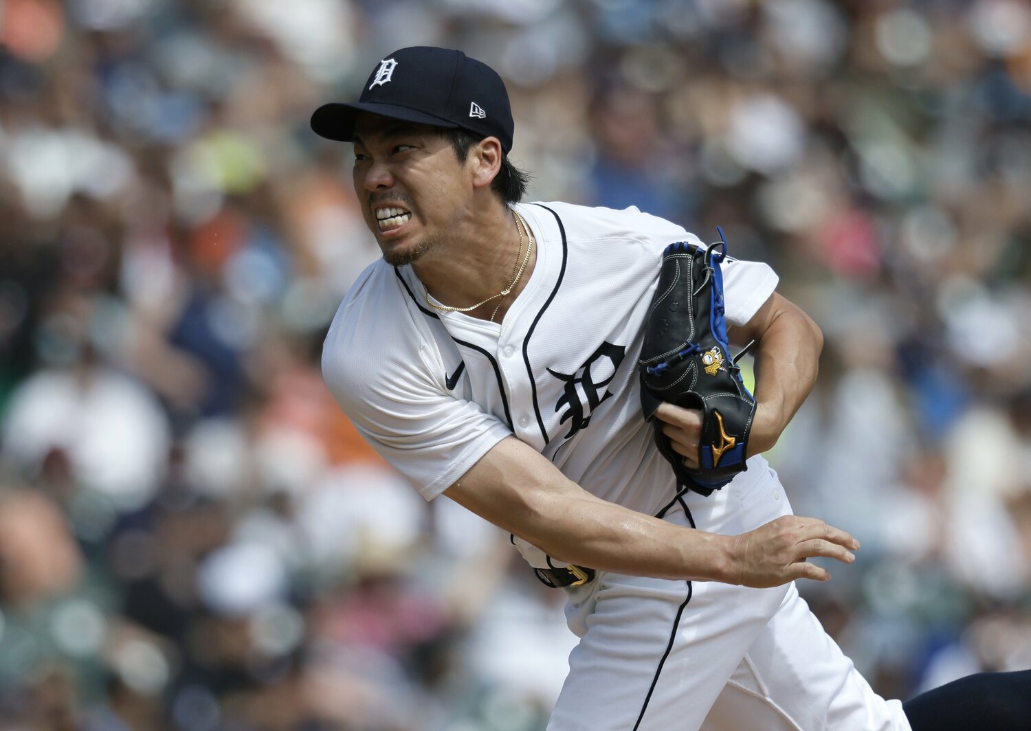 7月14日のドジャース戦では今季初の救援として登板した前田。3回2/3を1安打無失点5奪三振の好投をみせた　©︎Getty Images