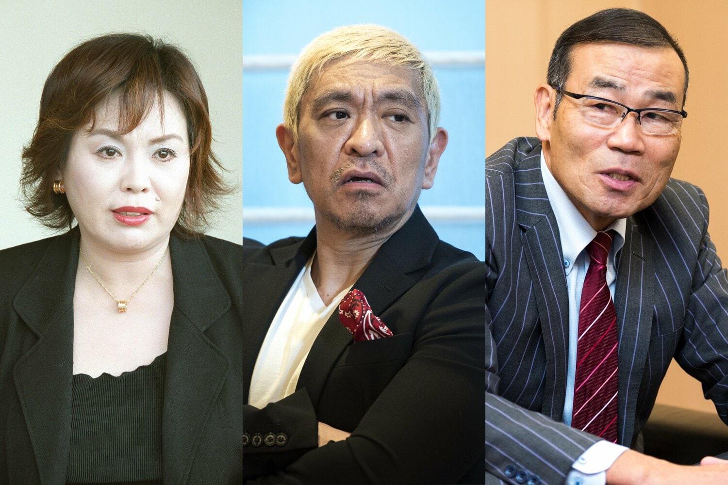 今年も塙とともにM-1審査員を務める上沼恵美子、松本人志、オール巨人 ©BUNGEISHUNJU