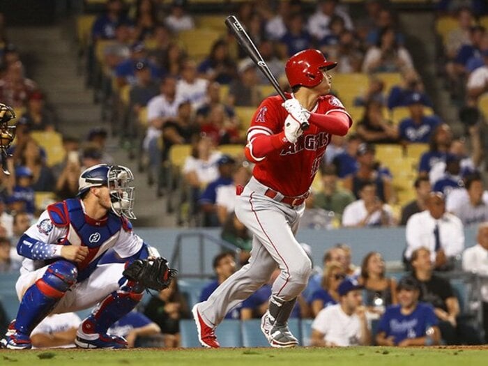 大谷翔平の凡打に見る後半戦の鍵。さらなる1/100秒単位の時間短縮。<Number Web> photograph by Getty Images