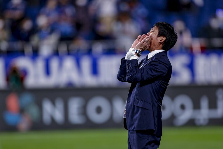 オーストラリア戦での森保一監督　©︎Kiichi Matsumoto/JMPA