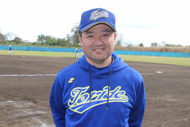 ジャイアンツカップでベスト8に入った取手リトルシニアの石崎学監督　©Yu Takagi