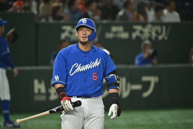 今季から中日でプレーする中田翔（4月24日撮影）　©Hideki Sugiyama