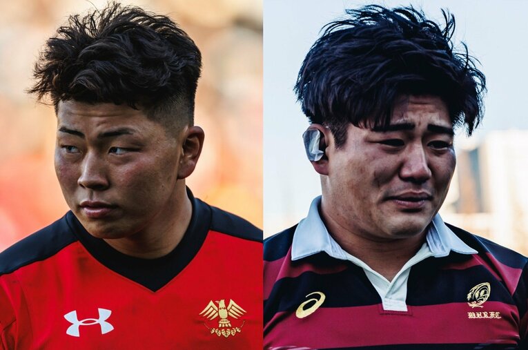 大学選手権で優勝した帝京大主将の青木恵斗（左）と準優勝だった早大主将の佐藤健次はともに桐蔭学園出身の元同級生だった ／ photograph by Kiichi Matsumoto