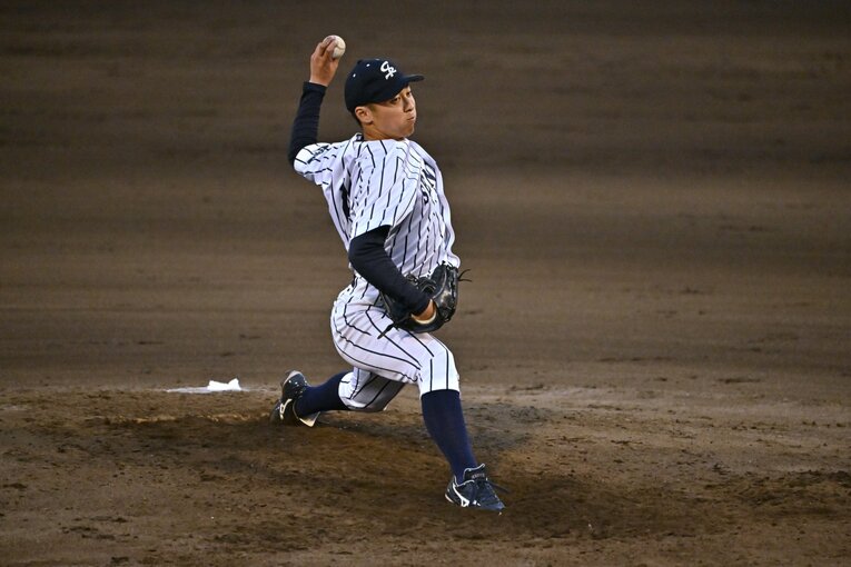侍ジャパン大学生代表の選考合宿でも好投した渡邉　©Hideki Sugiyama