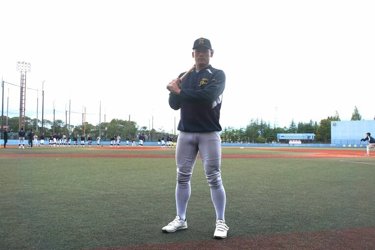 ドラフト前に取材した高田庵冬（183cm、90kg）。太ももは競輪選手のようにパンパンだった　©Kei Nakamura