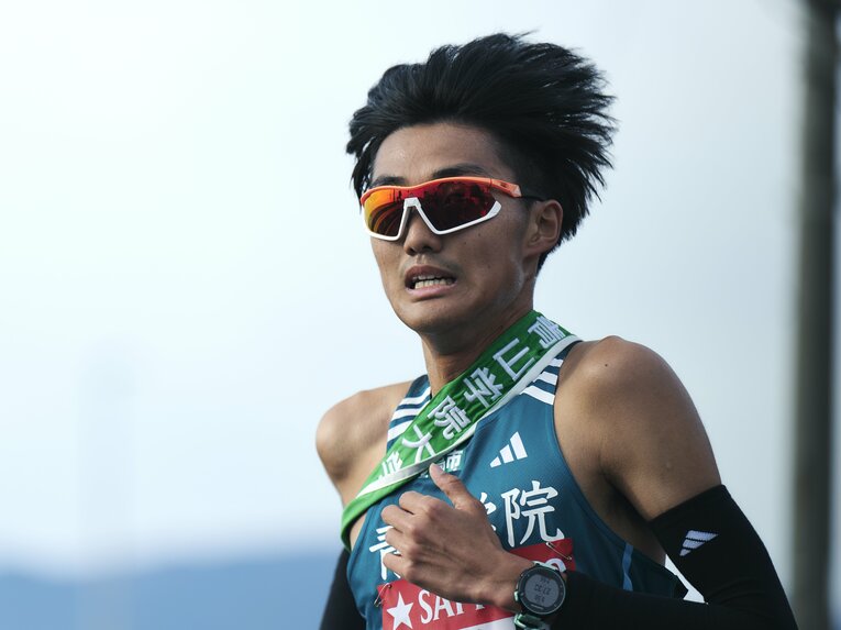 4年生にして初の箱根路となった復路の7区を区間3位で走り切った山内　©Yuki Suenaga