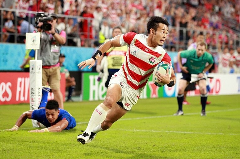 2019年ラグビーW杯、福岡堅樹の疾走ぶり。文武両道のトライゲッターが日本列島を沸かせた ／ photograph by Getty Images