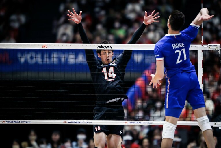 ネーションズリーグ フランス戦　©︎FIVB