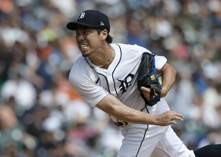 7月14日のドジャース戦では今季初の救援として登板した前田。3回2/3を1安打無失点5奪三振の好投をみせた　©︎Getty Images