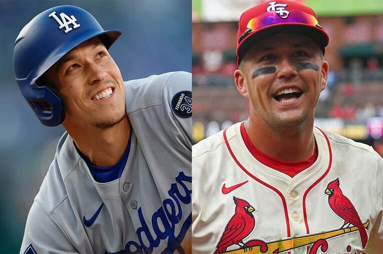 エドマンとヌートバー。ドジャースやWBCで日本人と共闘する2人もまた、メジャーの舞台で輝いている ／ photograph by Getty Images